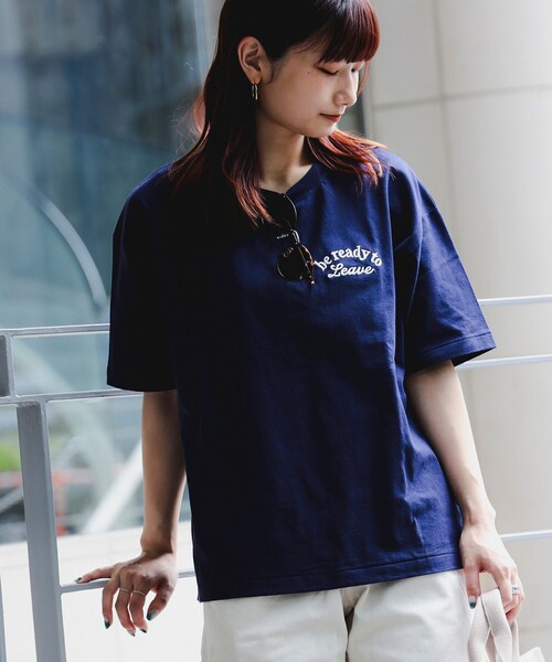 B:MING by BEAMS(ビーミングバイビームス)の「B:MING by BEAMS / ロゴ刺繍 Tシャツ(Tシャツ/カットソー・レディース・オリーブ/オフホワイト/パープル/ネイビー・ONE SIZE)」の1枚目の写真