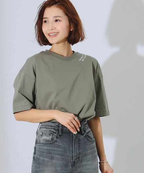 B:MING by BEAMS(ビーミングバイビームス)の「B:MING by BEAMS / ロゴ刺繍 Tシャツ(Tシャツ/カットソー・レディース・オリーブ/オフホワイト/パープル/ネイビー・ONE SIZE)」の14枚目の写真