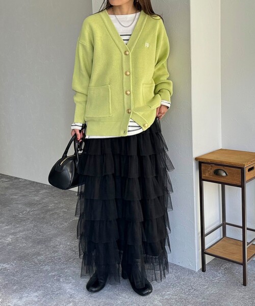 fredy emue(フレディエミュ)の「チュールティアードスカート(スカート・レディース・アイボリー/ブラック・38)」の4枚目の写真