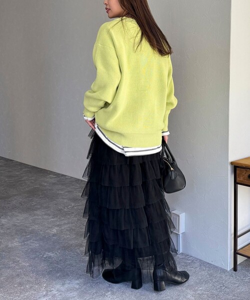 fredy emue(フレディエミュ)の「チュールティアードスカート(スカート・レディース・アイボリー/ブラック・38)」の5枚目の写真