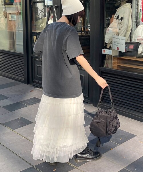 fredy emue(フレディエミュ)の「チュールティアードスカート(スカート・レディース・アイボリー/ブラック・38)」の12枚目の写真