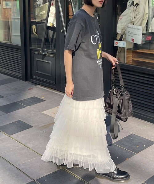fredy emue(フレディエミュ)の「チュールティアードスカート(スカート・レディース・アイボリー/ブラック・38)」の13枚目の写真