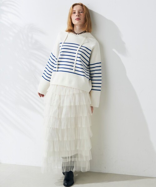 fredy emue(フレディエミュ)の「チュールティアードスカート(スカート・レディース・アイボリー/ブラック・38)」の17枚目の写真
