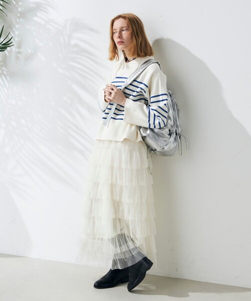fredy emue(フレディエミュ)の「チュールティアードスカート(スカート・レディース・アイボリー/ブラック・38)」の19枚目の写真