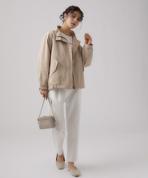 SHOO・LA・RUE（シューラルー）の「◆【撥水】スタンドカラーブルゾン（ブルゾン・レディース・ダークグレー/カーキ/ベージュ・02/04/03）」の10枚目の写真