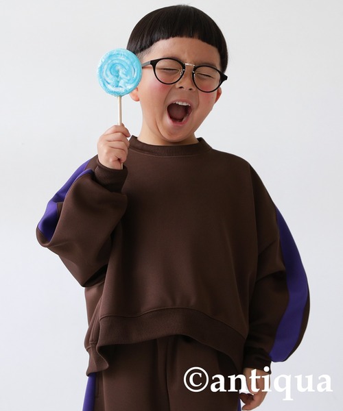 antiqua(アンティカ)の「ジャージプルオーバー(パーカー・キッズ・ブラウン系その他/グリーン系その他/ブラック系その他・150/130/120/160/140)」の6枚目の写真