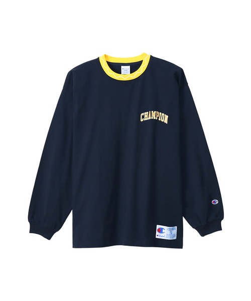 Champion(チャンピオン)の「【Champion/チャンピオン】メンズ アクションスタイル ロングスリーブTシャツ(Tシャツ/カットソー・メンズ・オートミール/ネイビー/ロイヤルブルー/ブラック・X-LARGE/LARGE/MEDIUM/SMALL)」の3枚目の写真