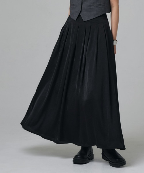 [RASW]サテンタックフレアスカート（スカート）｜RASW（ラス）