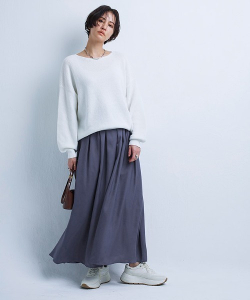 RASW（ラス）の「[RASW]サテンタックフレアスカート（スカート・レディース・ブラック/ライトインディゴブルー・S/M/L）」の17枚目の写真
