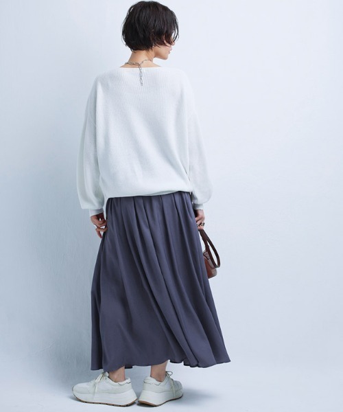 RASW（ラス）の「[RASW]サテンタックフレアスカート（スカート・レディース・ブラック/ライトインディゴブルー・S/M/L）」の21枚目の写真