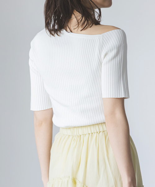 Noble（ノーブル）の「アシンメトリータイトニット（ニット/セーター・レディース・ブラック/マルチ/ホワイト・FREE）」の19枚目の写真