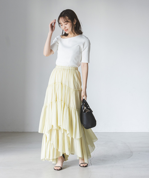 Noble（ノーブル）の「アシンメトリータイトニット（ニット/セーター・レディース・ブラック/マルチ/ホワイト・FREE）」の20枚目の写真