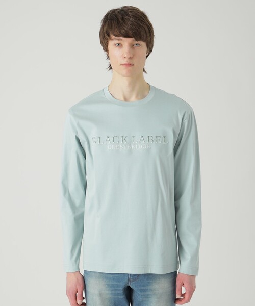 ブラックレーベル クレストブリッジ ブランドロゴ入り長袖Tシャツ　M　カーキ ブラックレーベル クレストブリッジ ブランドロゴ入り長袖T