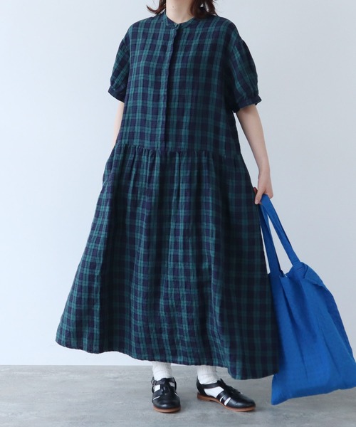 bulle de savon（ビュルデサボン）の「gingham ワンピース（ワンピース・レディース・その他/ホワイト・FREE）」の4枚目の写真