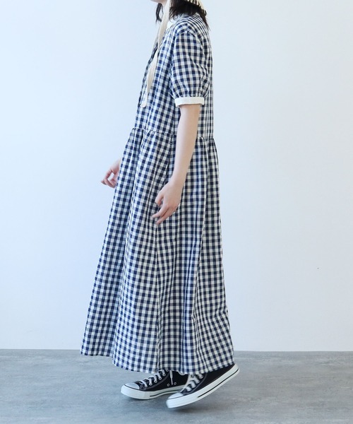bulle de savon（ビュルデサボン）の「gingham ワンピース（ワンピース