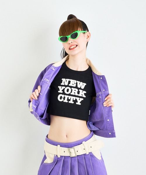 anna sui nyc(アナ スイ エヌ ワイ シー)の「“NYC” 刺繍 Tシャツ(Tシャツ/カットソー・レディース・ホワイト/ブラック/ミント・S)」の1枚目の写真