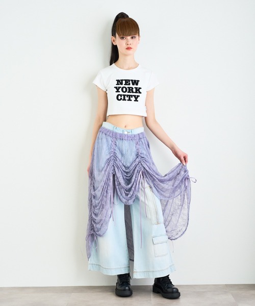 anna sui nyc(アナ スイ エヌ ワイ シー)の「“NYC” 刺繍 Tシャツ(Tシャツ/カットソー・レディース・ホワイト/ブラック/ミント・S)」の12枚目の写真