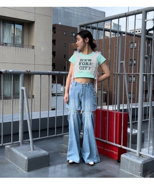 anna sui nyc(アナ スイ エヌ ワイ シー)の「“NYC” 刺繍 Tシャツ(Tシャツ/カットソー・レディース・ホワイト/ブラック/ミント・S)」の15枚目の写真