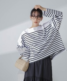 NANO universe（ナノユニバース）の「パネルボーダーワイドカットトップス（Tシャツ/カットソー）」