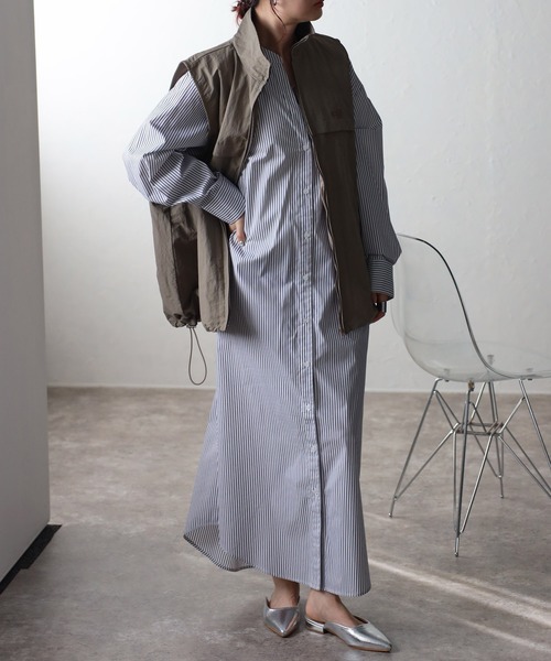 Bonjour Sagan(ボンジュールサガン)の「BMロゴ刺繍ナイロンベスト(ベスト・レディース・モカ/ブラック/ライトベージュ・FREE)」の11枚目の写真
