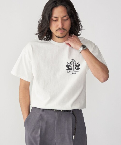 SHIPS(シップス)の「【SHIPS別注】SloppySupply: ロゴ プリント 半袖 Tシャツ(Tシャツ/カットソー・メンズ・ホワイト/ライトホワイト/ブラック・MEDIUM/LARGE/X-LARGE)」の1枚目の写真