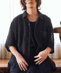 【ムラサキスポーツ限定】DEAR LAUREL/ディアローレル ニットシャツ/半袖シャツ オーバーサイズ レイヤード shirt D24S2403