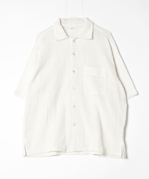 ムラサキスポーツ(ムラサキスポーツ)の「【ムラサキスポーツ限定】DEAR LAUREL/ディアローレル ニットシャツ/半袖シャツ オーバーサイズ レイヤード shirt D24S2403(シャツ/ブラウス・メンズ・ホワイト/ブラック・L/M)」の7枚目の写真