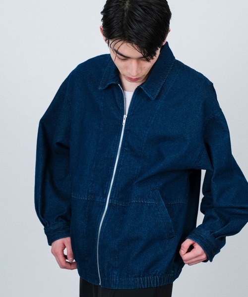  j.n.r.d（ジェー・エヌ・アール・ディー）の「j.n.r.d/ルーズジップデニムブルゾン（デニムジャケット・メンズ・ネイビー/キナリ・LL/L/M）」の2枚目の写真