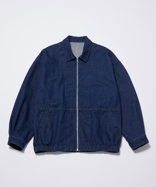  j.n.r.d（ジェー・エヌ・アール・ディー）の「j.n.r.d/ルーズジップデニムブルゾン（デニムジャケット・メンズ・ネイビー/キナリ・LL/L/M）」の4枚目の写真