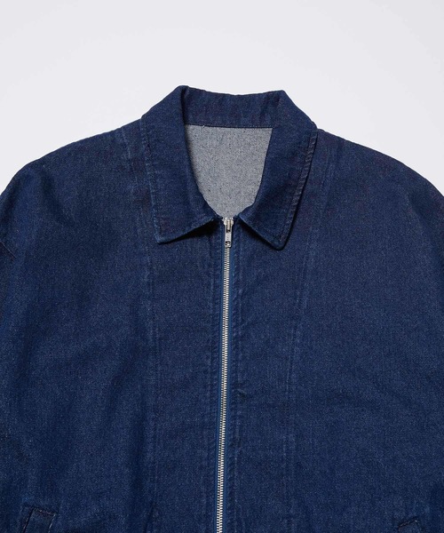  j.n.r.d（ジェー・エヌ・アール・ディー）の「j.n.r.d/ルーズジップデニムブルゾン（デニムジャケット・メンズ・ネイビー/キナリ・LL/L/M）」の6枚目の写真