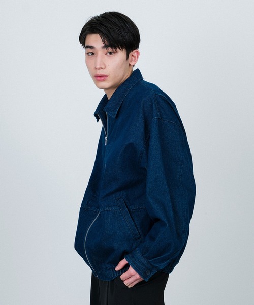  j.n.r.d（ジェー・エヌ・アール・ディー）の「j.n.r.d/ルーズジップデニムブルゾン（デニムジャケット・メンズ・ネイビー/キナリ・LL/L/M）」の21枚目の写真