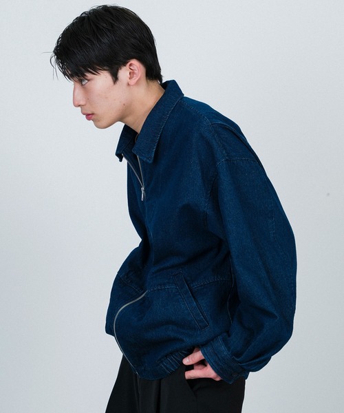  j.n.r.d（ジェー・エヌ・アール・ディー）の「j.n.r.d/ルーズジップデニムブルゾン（デニムジャケット・メンズ・ネイビー/キナリ・LL/L/M）」の22枚目の写真