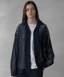 selle glant | CORD LACE OPEN COLLAR SHEER SHIRT/コードレースオープンカラーシアーシャツ(シャツ/ブラウス)