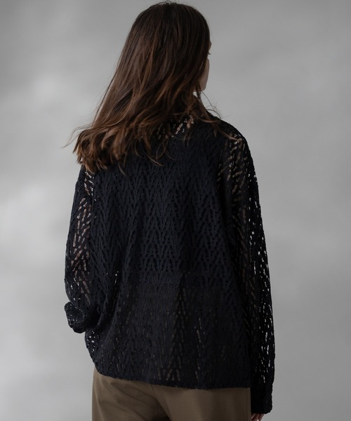 【CLEL】Loose Cord Laceセットアップ　Lサイズ selle glant（セレグランテ）の「CORD LACE OPEN COLLAR SHEER