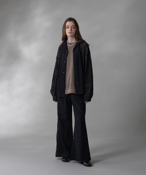 selle glant（セレグランテ）の「CORD LACE OPEN COLLAR SHEER