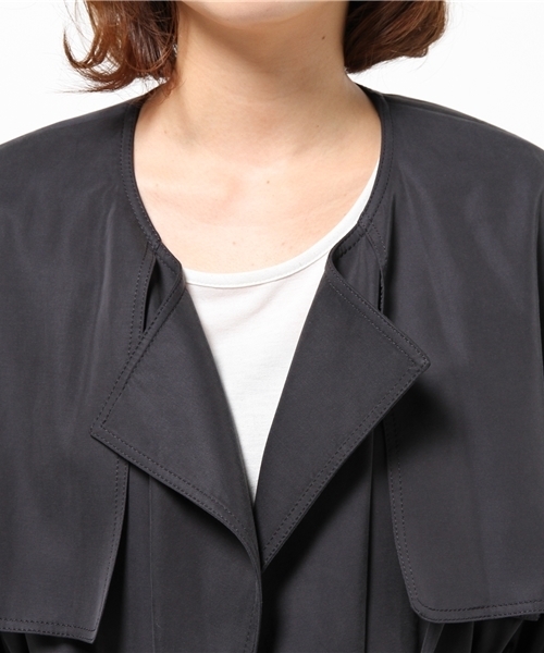 Khaju（カージュ）の「Khaju:ロングガウントレンチ（トレンチコート・レディース・キャメル/ネイビー・ONE SIZE）」の7枚目の写真