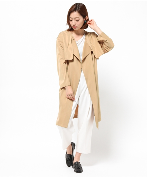 Khaju（カージュ）の「Khaju:ロングガウントレンチ（トレンチコート・レディース・キャメル/ネイビー・ONE SIZE）」の12枚目の写真