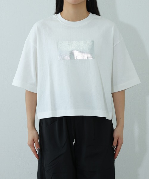 COLONY 2139（コロニートゥーワンスリーナイン）の「【新色追加】12/天竺箔プリントTシャツ（Tシャツ/カットソー・レディース・ホワイト/ブラック/チャコールグレー・FREE）」の11枚目の写真