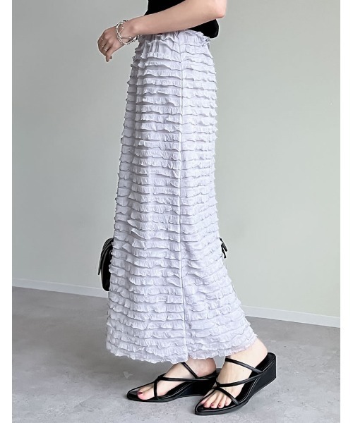 Re:EDIT（リエディ）の「[低身長サイズ有]カットフリルナロースカート（スカート・レディース・ブラック/ブルーグレー/ホワイト・SHORT/MEDIUM/LARGE）」の11枚目の写真