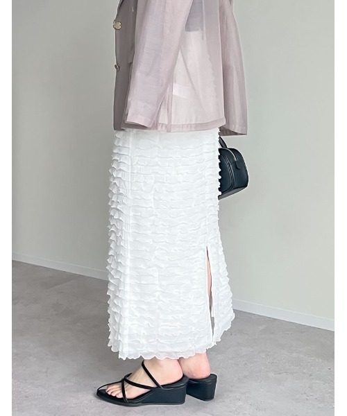 Re:EDIT（リエディ）の「[低身長サイズ有]カットフリルナロースカート（スカート・レディース・ブラック/ブルーグレー/ホワイト・SHORT/MEDIUM/LARGE）」の7枚目の写真