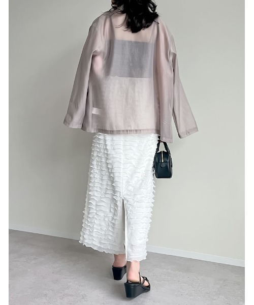 Re:EDIT（リエディ）の「[低身長サイズ有]カットフリルナロースカート（スカート・レディース・ブラック/ブルーグレー/ホワイト・SHORT/MEDIUM/LARGE）」の8枚目の写真