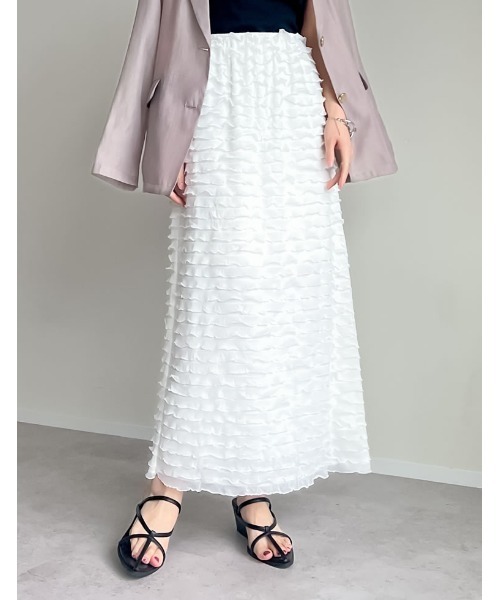 Re:EDIT（リエディ）の「[低身長サイズ有]カットフリルナロースカート（スカート・レディース・ブラック/ブルーグレー/ホワイト・SHORT/MEDIUM/LARGE）」の21枚目の写真