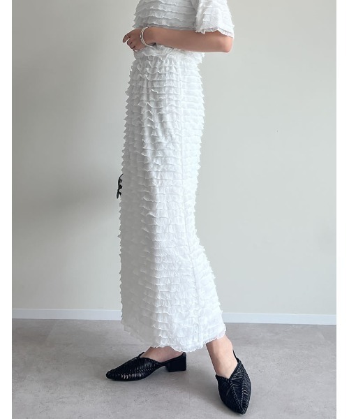 Re:EDIT（リエディ）の「[低身長サイズ有]カットフリルナロースカート（スカート・レディース・ブラック/ブルーグレー/ホワイト・SHORT/MEDIUM/LARGE）」の20枚目の写真