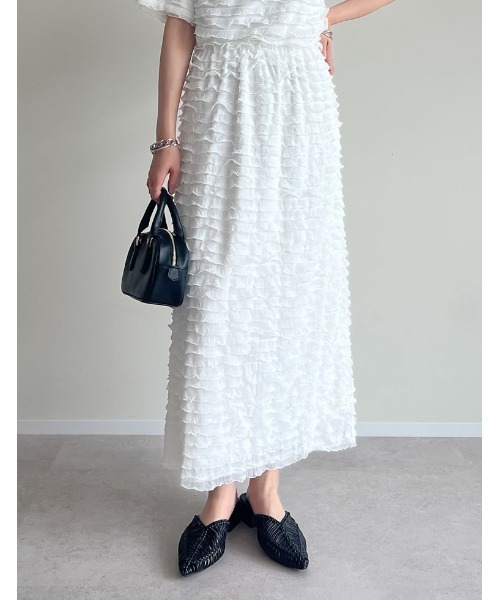 Re:EDIT（リエディ）の「[低身長サイズ有]カットフリルナロースカート（スカート・レディース・ブラック/ブルーグレー/ホワイト・SHORT/MEDIUM/LARGE）」の18枚目の写真