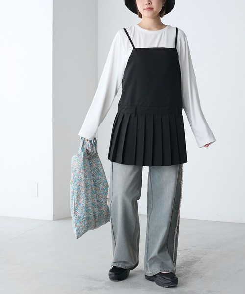 forksy.(フォルクシー)の「【forksy.】バックレスプリーツストラップワンピース(ワンピース・レディース・杢グレー/ブラック・FREE)」の20枚目の写真