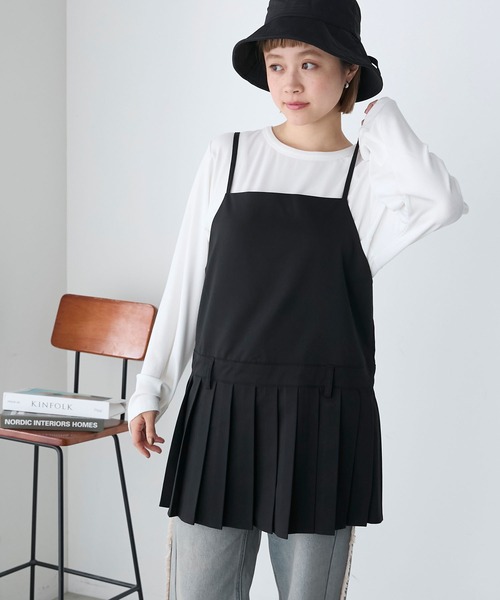 forksy.】バックレスプリーツストラップワンピース forksy