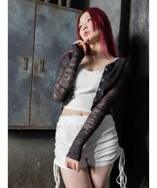 DURAS（デュラス）の「Shell button cardie（カーディガン/ボレロ・レディース・ピンク/ブラック/ブルー・FREE）」の5枚目の写真