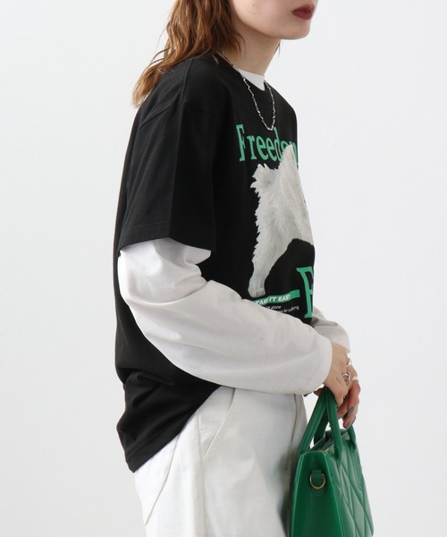 spiritoso（スピリトーゾ）の「spiritoso FREEDOM FUN シートプリントTシャツ　半袖（Tシャツ/カットソー・メンズ・ブラック/オートミール/ホワイト・L/M）」の15枚目の写真