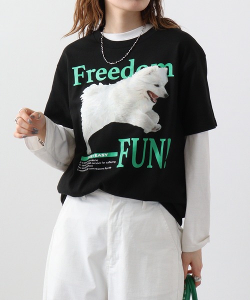 spiritoso（スピリトーゾ）の「spiritoso FREEDOM FUN シートプリントTシャツ　半袖（Tシャツ/カットソー・メンズ・ブラック/オートミール/ホワイト・L/M）」の16枚目の写真