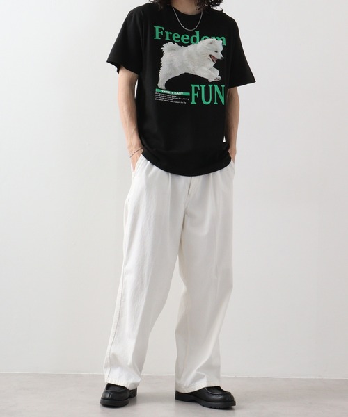 spiritoso（スピリトーゾ）の「spiritoso FREEDOM FUN シートプリントTシャツ　半袖（Tシャツ/カットソー・メンズ・ブラック/オートミール/ホワイト・L/M）」の12枚目の写真